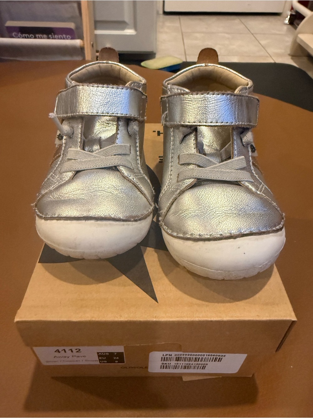 Old Soles Silver Metallic Toddler Sneakers with Hook-and-Loop Strap